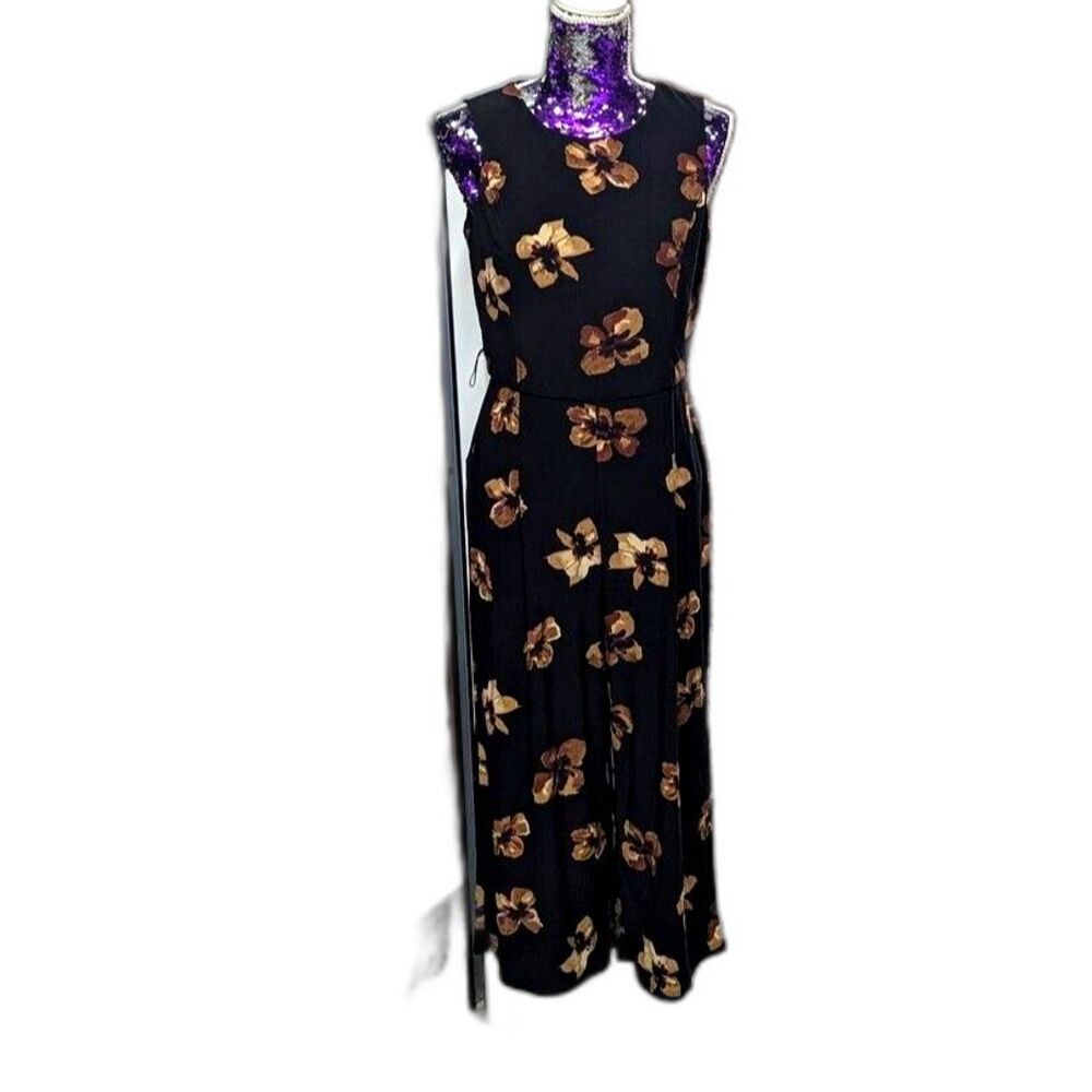 Quiet Luxury Resortwear Floral Wide Leg‎ Culotte Jumpsuit Tommy Hilfiger Size 8